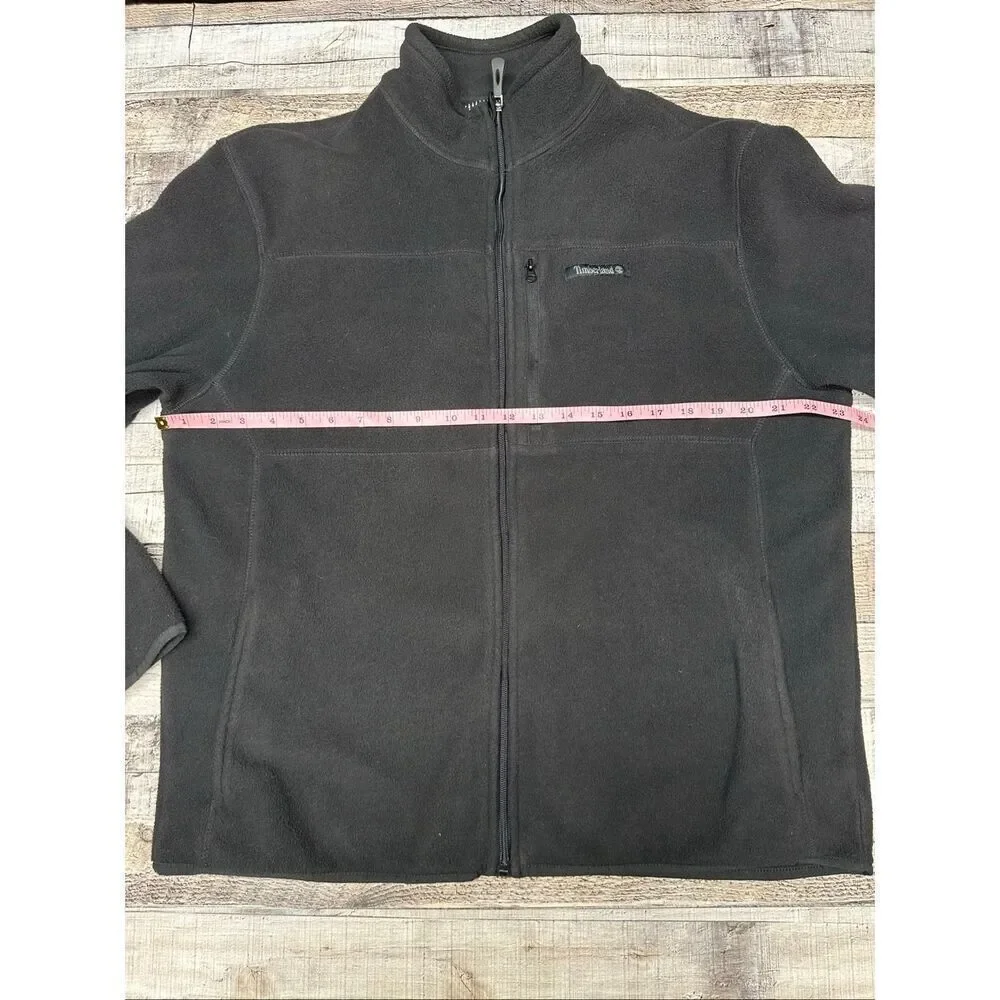 Timberland Men’s Black Fleece Zip Up Warm Outdoor Long Sleeve Jacket Size Medium
